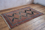 Vintage Lennon Rug in Deep Blue Color Palette, Origin - Kurdish