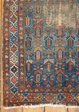 Mia- Antique Handmade Malayer Rug with Intricate Patterns - Left Corner