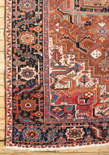 Antique Handmade Willow Rug with Persian Designs - Left Corner View