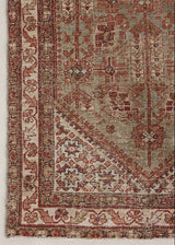 Mahal runner carpet featuring an extremely rare pistachio green field and a highly unique design