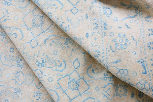 Annabelle is a beautiful Mahal rug featuring a peachy taupe field and a pretty, decorative all over floral design in blue