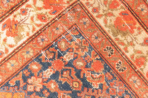 The Malayer region is known for producing some of the most ornate Persian carpets, often known for their mesmerising and intricate repeating patterns.This extra long handwoven vintage runner rug features a beautiful intricate design and lots of character and charm.