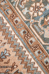 A decorative Heriz rug. Featuring a classic Heriz design in gorgeous soft blue, taupe and cream tones.