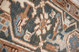 A decorative Heriz rug. Featuring a classic Heriz design in gorgeous soft blue, taupe and cream tones.