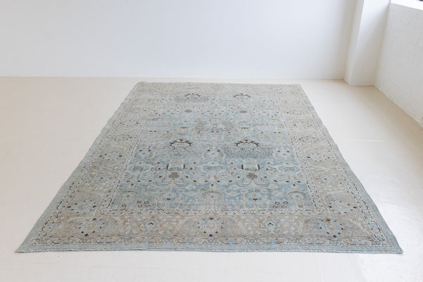 Iris is an antique Persian Tabriz rug with a lovely muted colour palette and an intricate all over design. Iris features a beautiful repeat Tree of Life pattern symbolising growth and eternity.
