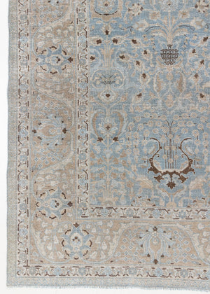 Iris is an antique Persian Tabriz rug with a lovely muted colour palette and an intricate all over design. Iris features a beautiful repeat Tree of Life pattern symbolising growth and eternity.