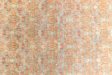 Tabriz rugs are celebrated for their incredible precision, calm symmetry and intricate designs. This piece features a stunning all over Herati pattern and an incredible palette of soft terracotta and sky blue.