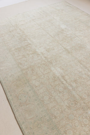 Misty is an antique Persian Tabriz rug which has been over-dyed using a special technique to gently fade its original colours, creating a stunning soft palette on this handwoven carpet from Persia.