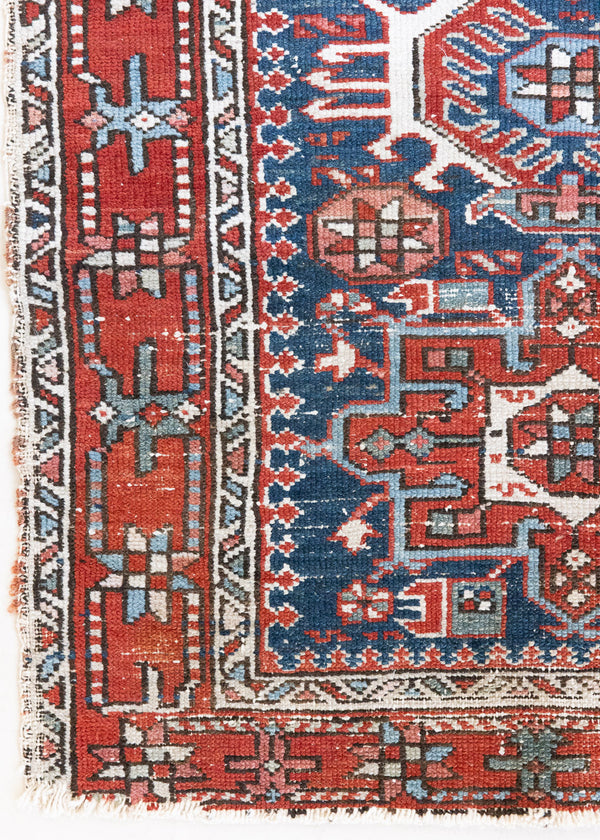 Shirin is a small, bold Heriz rug. The Heriz is one of the most sought after and recognisable Persian designs, known for vibrant colours and bold geometric patterns. These rugs are real investment pieces and look stunning in modern homes.