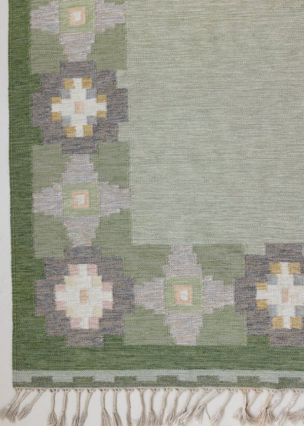 A vintage Swedish röllakan rug by textile designer Ingegerd Silow