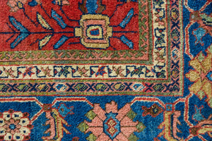 Cassiopeia is a beautiful Mahal rug featuring an all over floral design on a vibrant red field. 