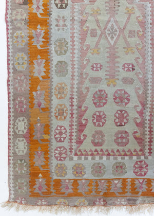 Mirelli is a Central Anatolian kilim. Hand-woven on village and nomadic looms in vivid, naturally dyed colours. Mirelli is dotted with the classic Anatolian star motif, long believed to symbolise happiness and fertility.