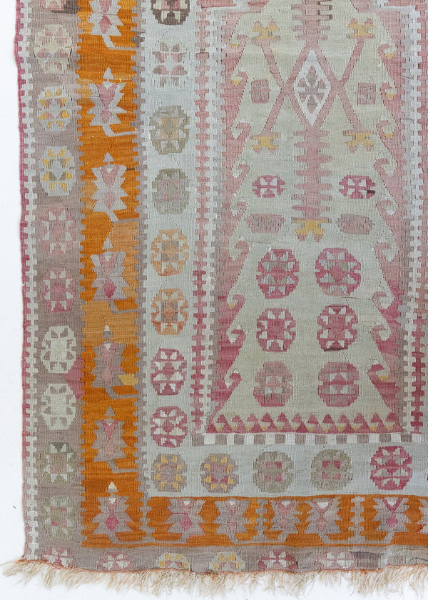 Mirelli is a Central Anatolian kilim. Hand-woven on village and nomadic looms in vivid, naturally dyed colours. Mirelli is dotted with the classic Anatolian star motif, long believed to symbolise happiness and fertility.
