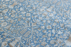 Tess is an original oversized Persian Kerman rugs from the the south east of Kerman, carpets from this part of Persia often feature very intricate floral designs. This is a lovely rug with muted tones.