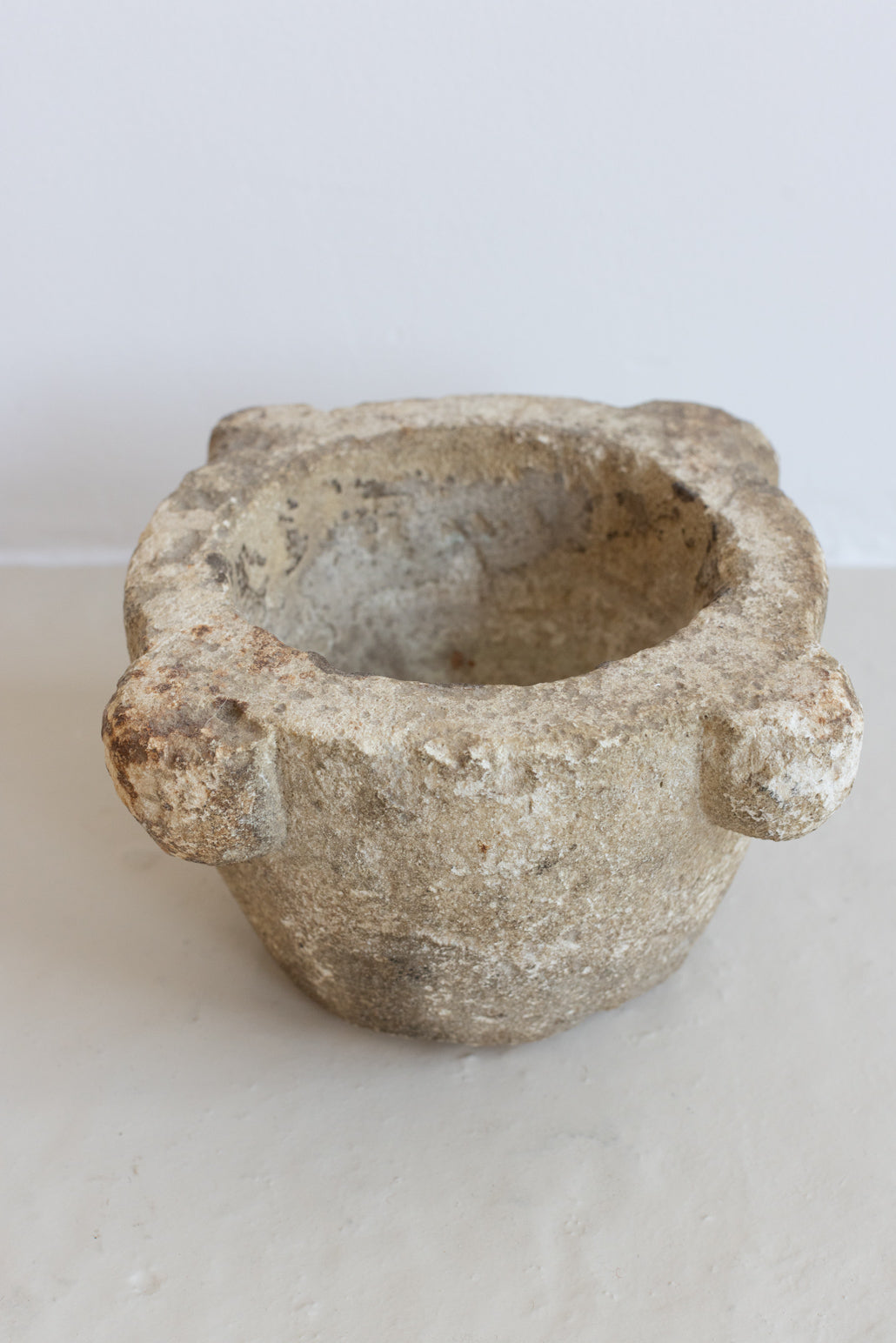AN EXTRA LARGE ANTIQUE STONE MORTAR