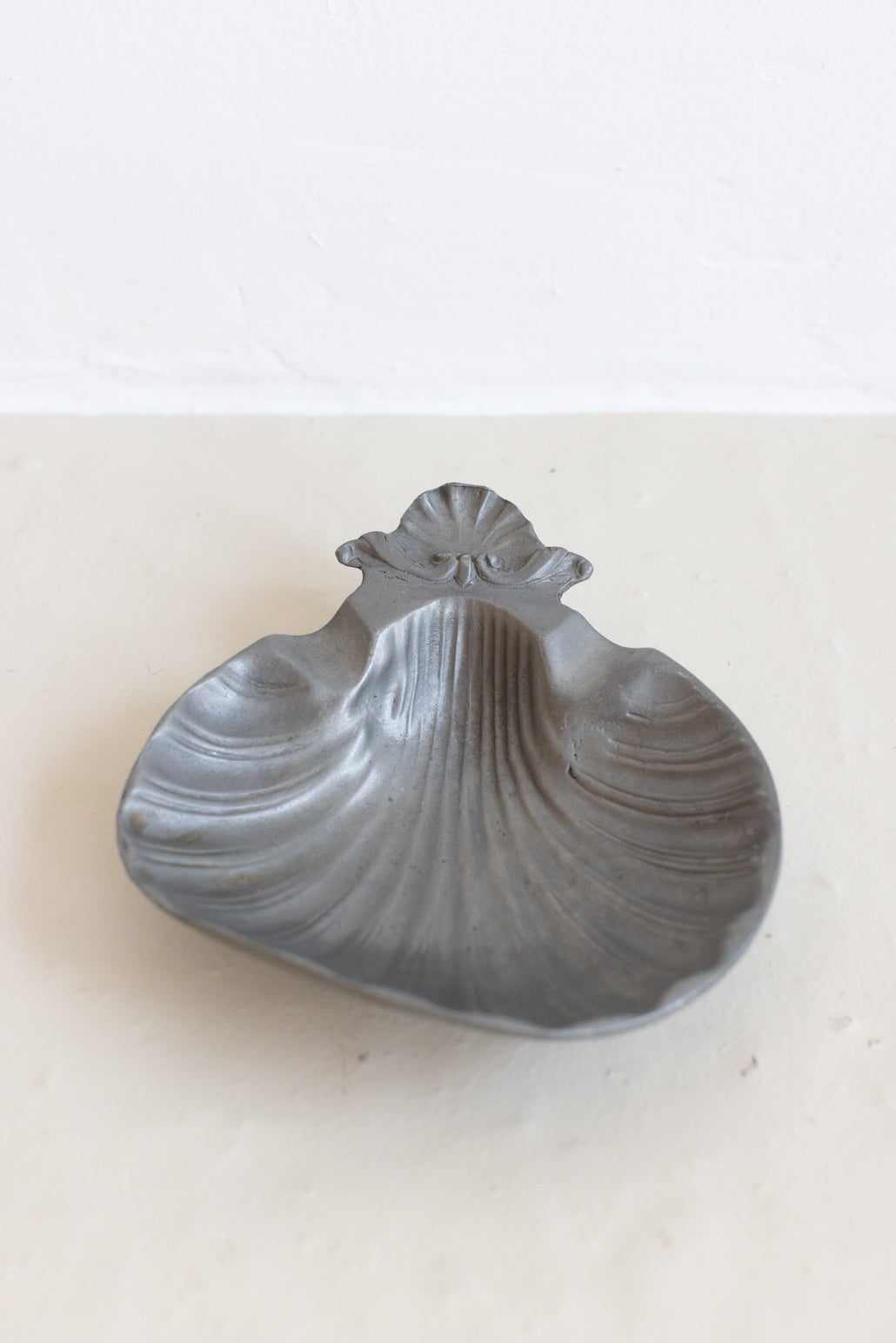 FRENCH SHELL PEWTER DISH
