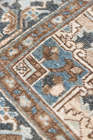 Claudia is a vintage Persian Heriz rug that has been over-dyed to gently fade its original colours, giving a more neutral palette. Persia has the most desirable rugs and carpets with stunning designs such as this carpet. Now available at Ourika London.