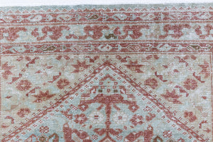 Sage is a Persian Malayer runner with a beautiful palette of blues and terracotta and a wonderful patina. The Malayer region is known for producing some of the most ornate Persian rugs, often known for their mesmerising and intricate repeating patterns.