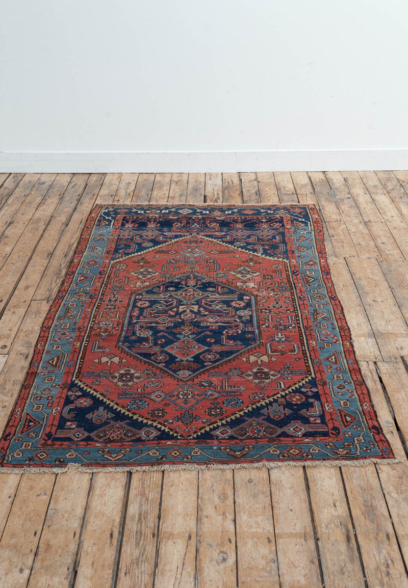 Vintage Helena - Hamadan Rug, Exquisite Angular Patterns - Front View