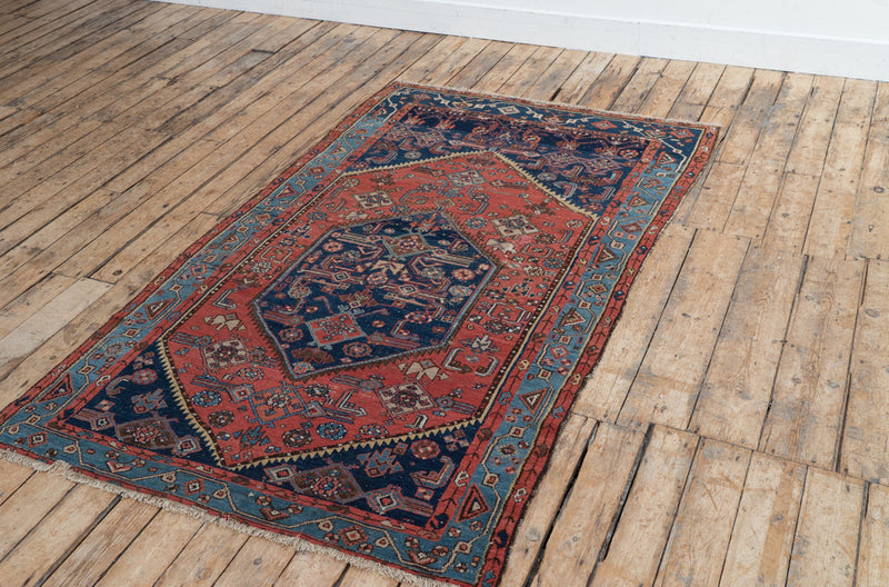 Handmade Helena Hamadan Rug with Geometric Designs