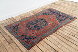 Antique Helena Hamadan Rug with Angular and Geometric Patterns