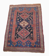 Handwoven Penny Afshar Rug with Geometric Pattern - Front View