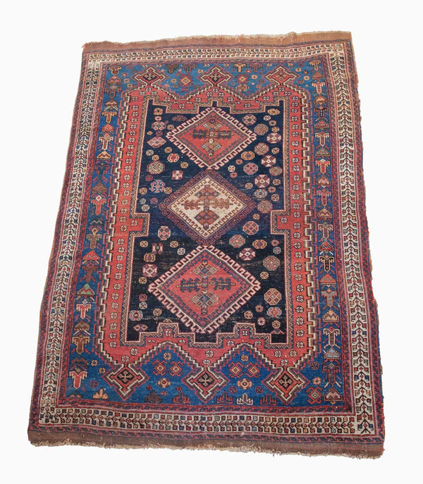 Handwoven Penny Afshar Rug with Geometric Pattern - Front View