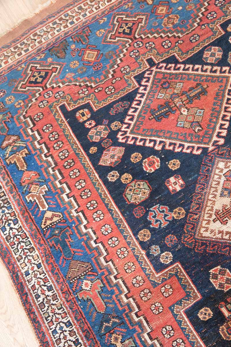 Handcrafted Penny Afshar Rug with Geometric Designs - Field View