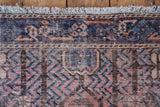 Antique Flossie Afshar Rug with Persian Geometric Designs - Fringe