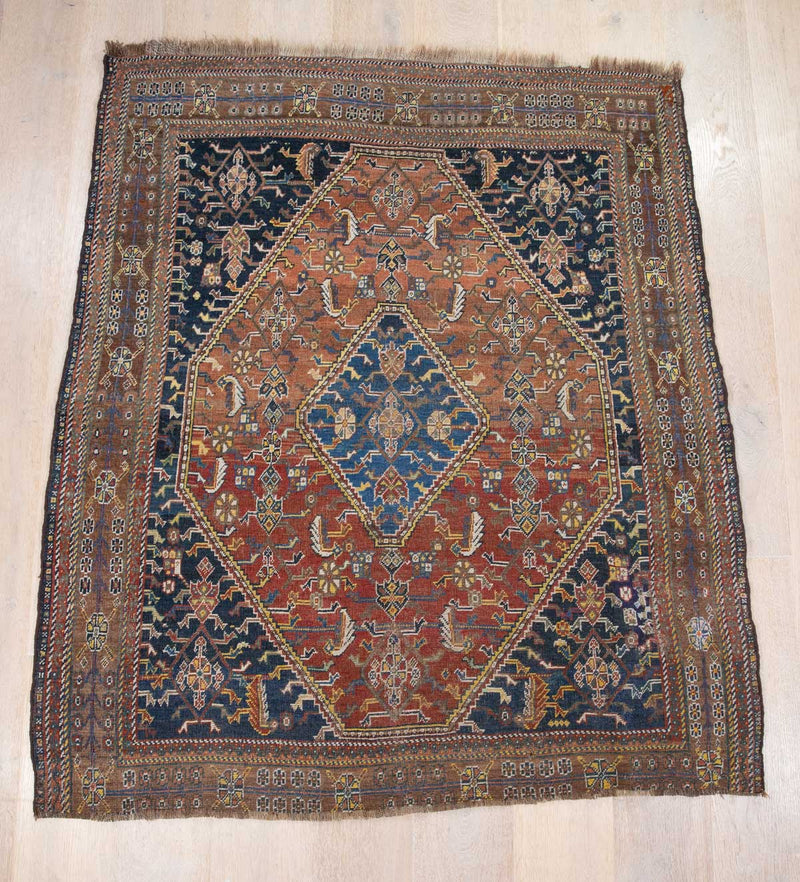 Clarissa - Handwoven Qashqais Nomadic Rug - Front View