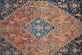 Unique Clarissa Antique Rug with Tribal Design, Origin - Qashqai