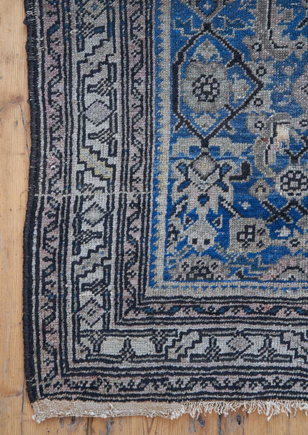 Tia - Antique Kurdish Rug with Varied Designs and Rich Colors - Left Corner 