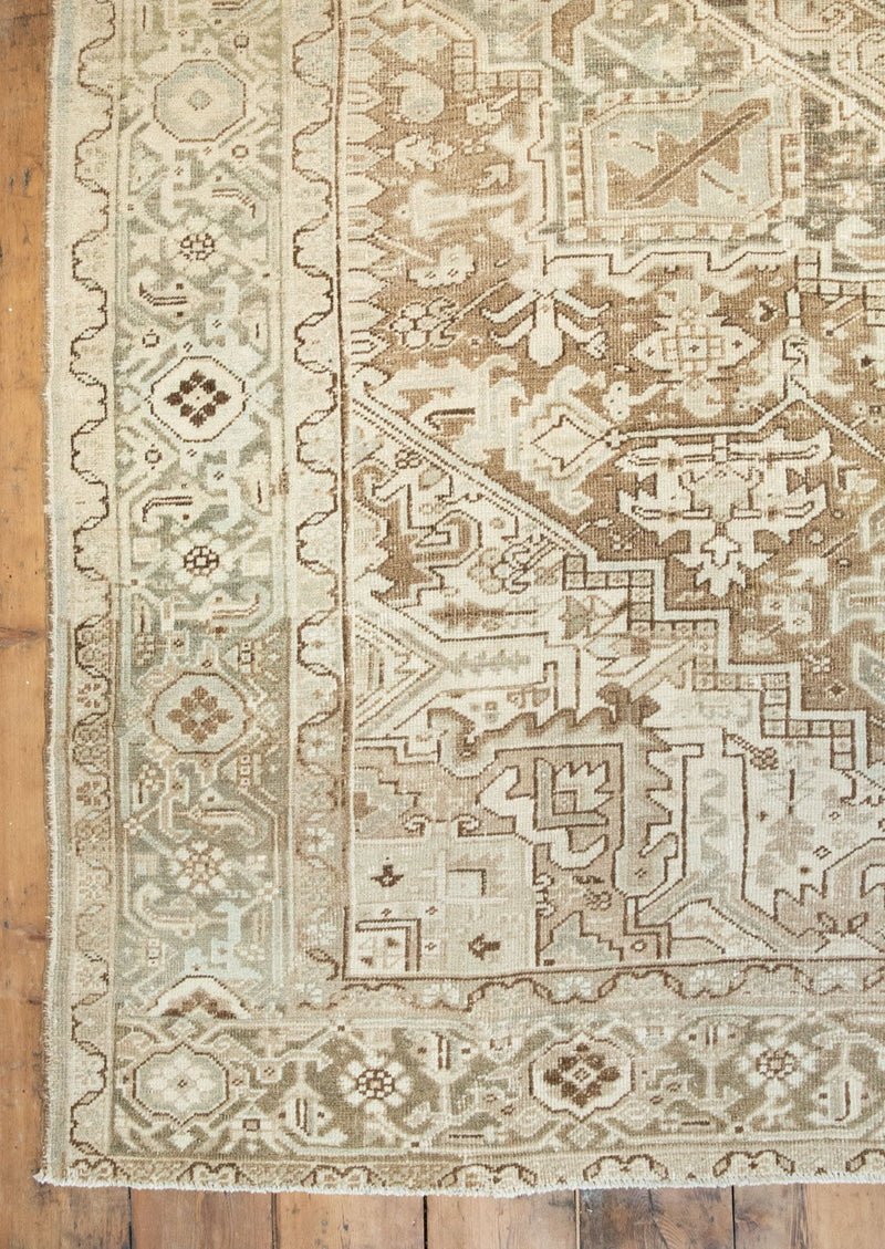 Cher - Antique Persian Heriz Rug, Over-Dyed - Left Corner View