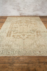 Vintage Cher - Faded Antique Persian Heriz Rug, Faded - Front View