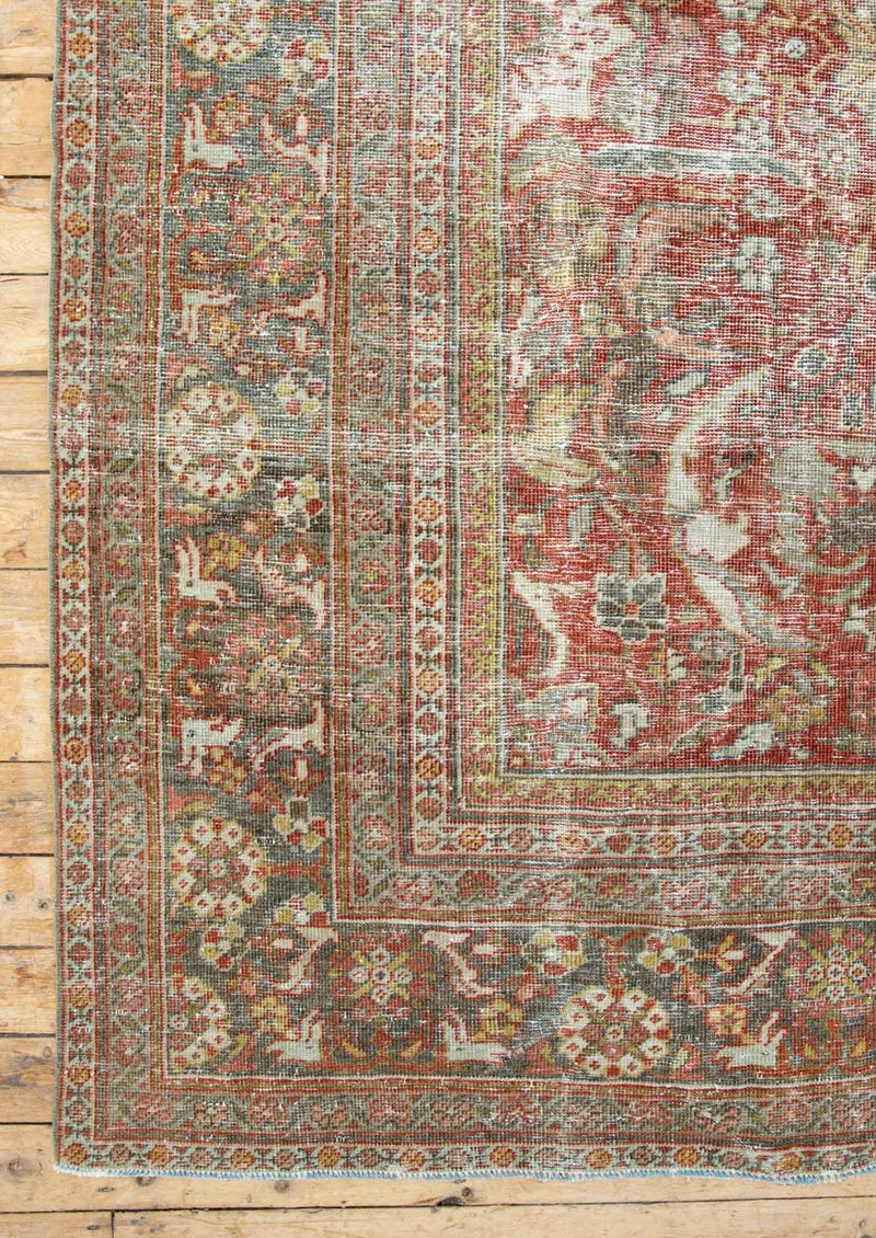 Ava - Extra Large Antique Mahal Rug, Over-dyed - Left Corner View