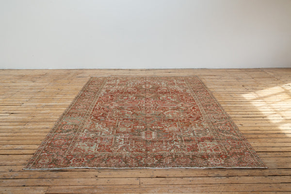 Florence - Antique Persian Heriz Rug with Soft Tones - Front View