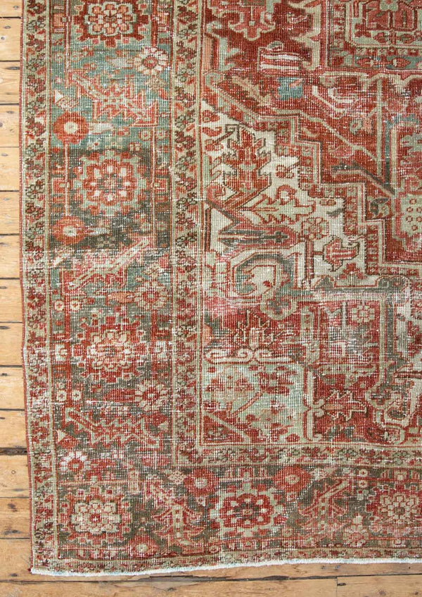 Florence - Antique Persian Heriz Rug - Left Corner View