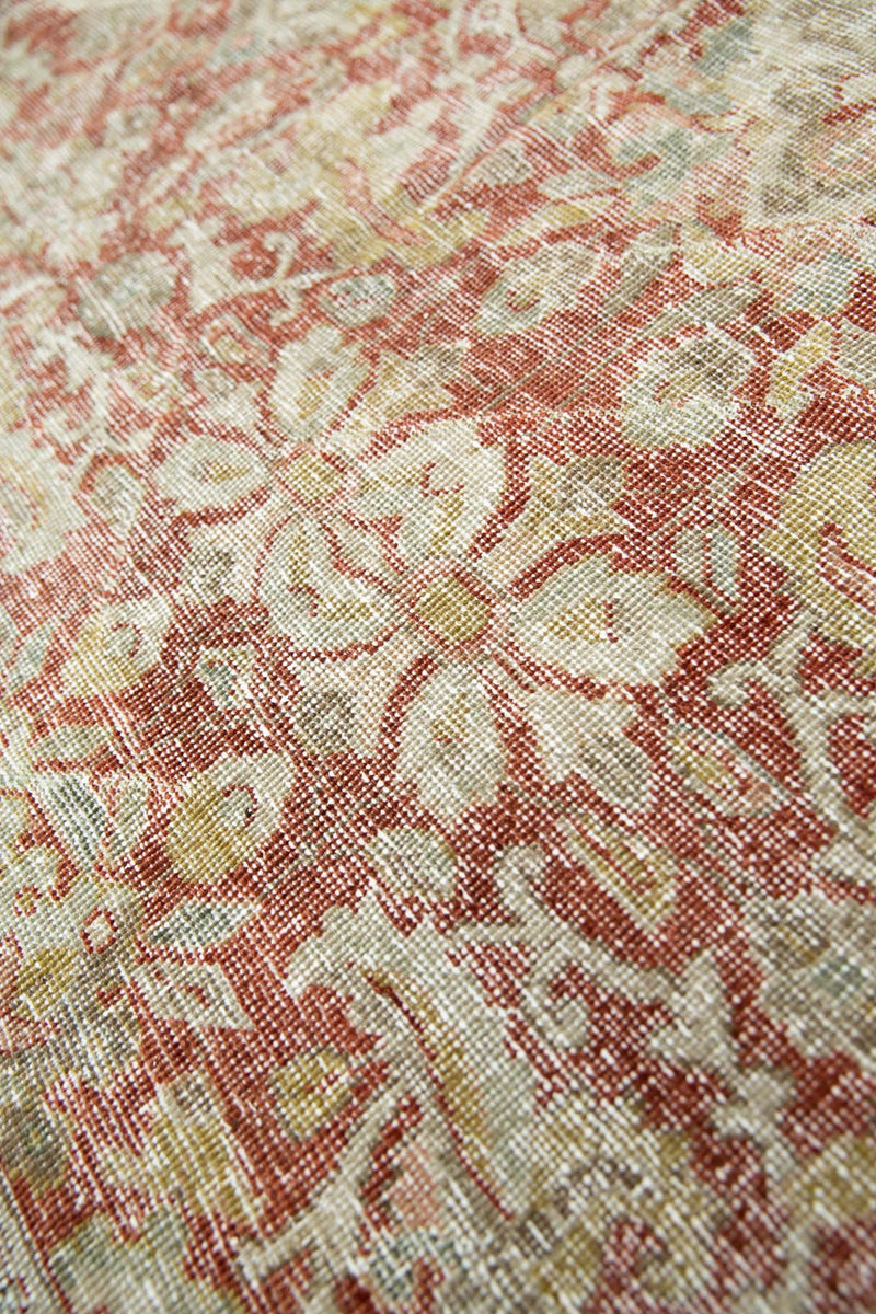 Elegant Opal Overdyed Persian Mahal Rug in Earthy Tones 