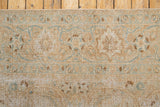 Vintage Maeve Rug with Ivory and Blue Tones - Strips Border View