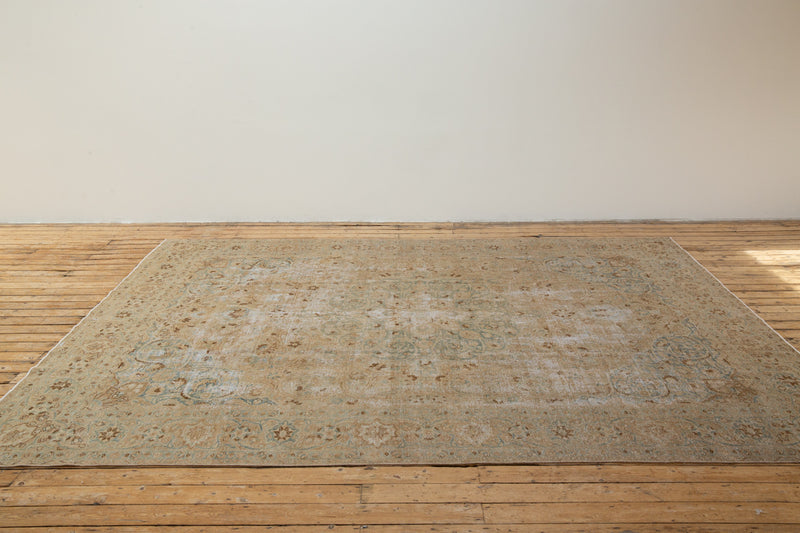 Faded Maeve Persian Rug with Ivory and Blues, Size - 345 x 295 cm