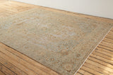 Maeve - Over-dyed Antique Persian Rug with Ivory and Blues Tones