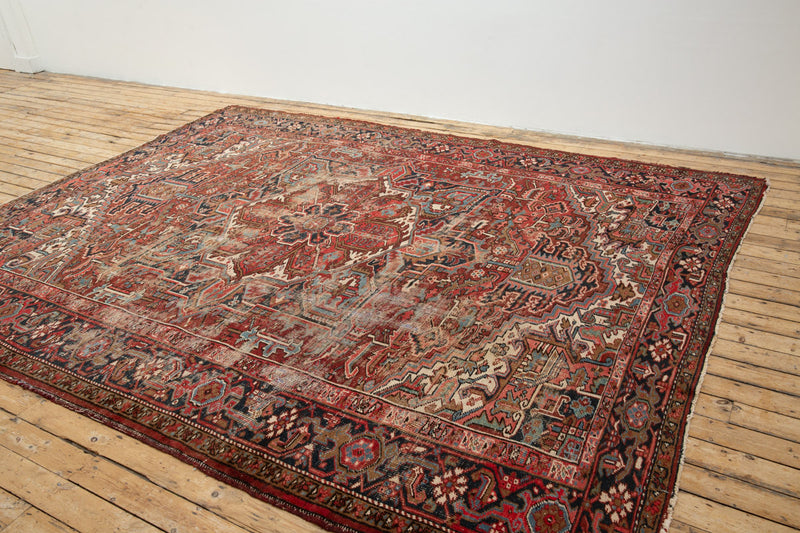 Handmade Heriz Sami Rug with Vibrant Colours - Top View