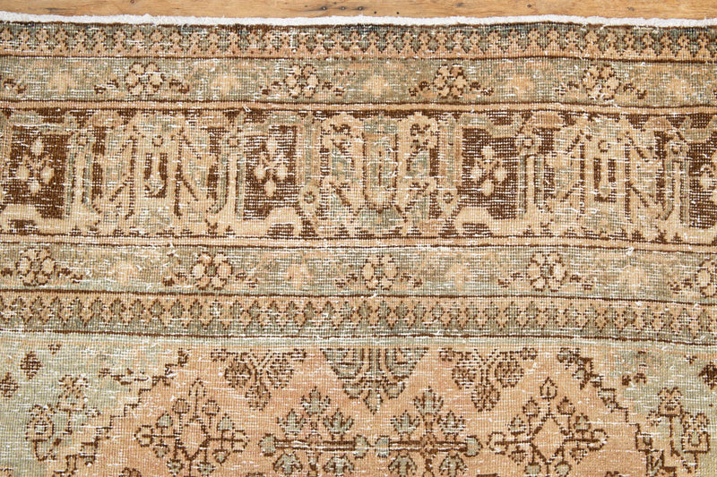 Elegant Bridget Antique Rug with Floral Motifs - Strips Border View