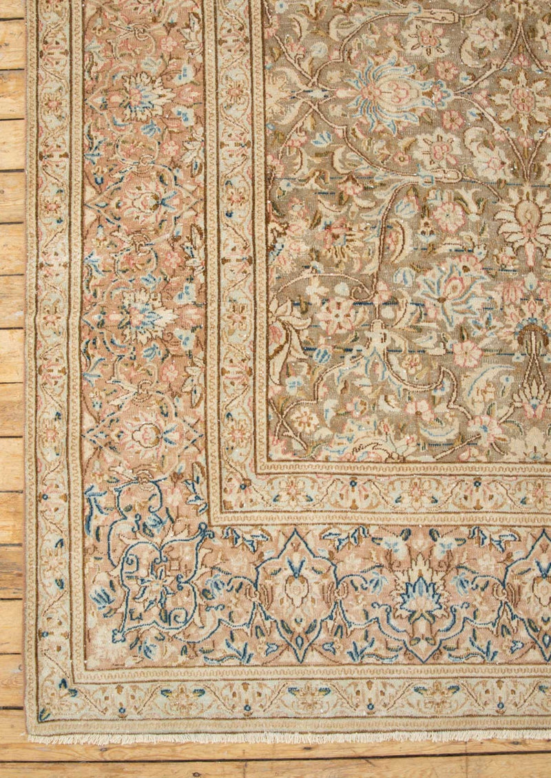 Pearl Kerman Rug with Soft and Muted Palette - Left Corner View
