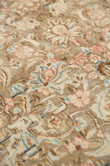 Pearl - Faded Kerman rug with floral designs - Medilion View