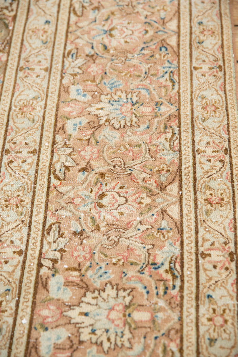 Pearl - Antique Persian rug with Over-dyed Floral Motifs - Main Border