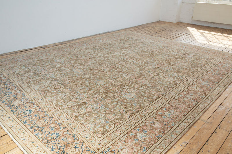 Vintage Pearl Kerman rug featuring stunning over-dyed floral motifs