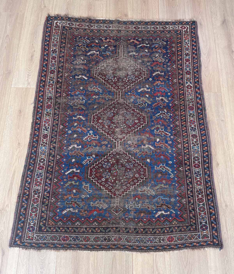 Handwoven Fern Rug with Intricate Tribal Patterns - Front View